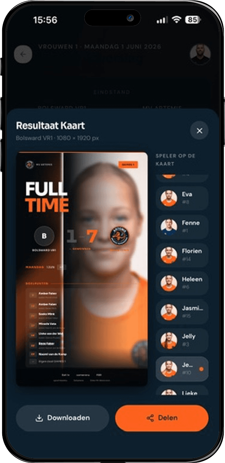 Resultaatkaart scherm in Nankaro